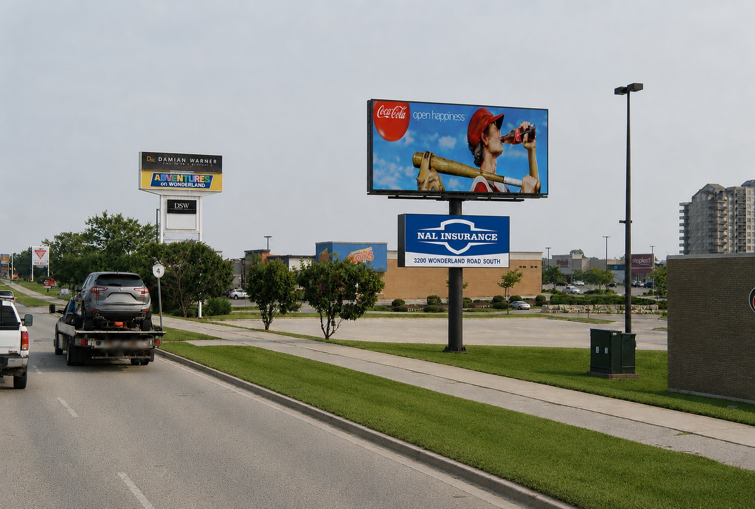 Digital billboard render at 3200 Wonderland Rd S, London